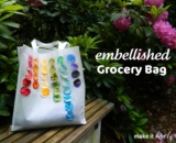 {DIY} Simple Embellished Grocery Bag…or beach bag…